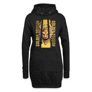Drache Gold Fantasie Magie Mystik Kreatur Tier - Hoodie-Kleid - Schwarz - Vorne