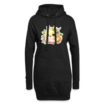 Poussin de Pâques doux avec des fleurs de printemps - Sweat-shirt à capuche long Femme - noir - Devant
