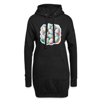 Un ensemble de jolis œufs de Pâques aquarellés - Sweat-shirt à capuche long Femme - noir - Devant