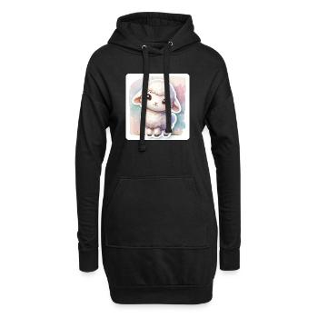Un mouton de Pâques doux avec de la laine moelleuse - Sweat-shirt à capuche long Femme - noir - Devant