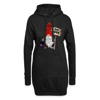 Gnome queer Gnome de Noël LGBTQ+ - Sweat-shirt à capuche long Femme - noir - Devant