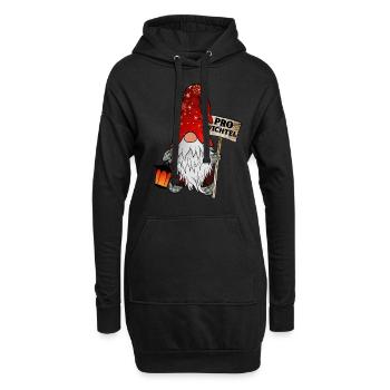 Pro Wichtel – Weihnachtsgnom - Hoodie-Kleid - Schwarz - Vorne