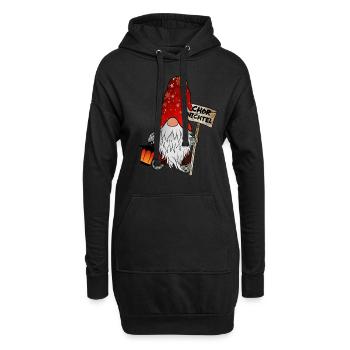 Chor Wichtel – Der musikalische Weihnachtsgnom - Hoodie-Kleid - Schwarz - Vorne