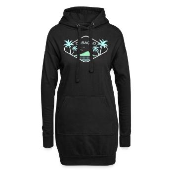 Curaçao, île des Caraïbes, Palm Beach, souvenir de vacances - Sweat-shirt à capuche long Femme - noir - Devant