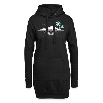 Île de Bora Bora Dream Beach Palmiers Mer Souvenir - Sweat-shirt à capuche long Femme - noir - Devant