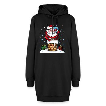 Weihnachtsmann Weihnachten Geschenkidee - Hoodie-Kleid - Schwarz - Vorne - AI Model Female 172 light (172cm)
