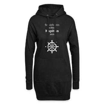 So sieht ein echter Kapitän aus. - Hoodie-Kleid - Schwarz - Vorne