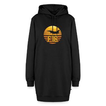 F 16 Fighting Falcon Top Gun Maverick - Hoodie-Kleid - Schwarz - Vorne - AI Model Female 172 light (172cm)