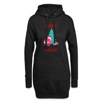 Cadeau drôle de père Noël effronté de Noël - Sweat-shirt à capuche long Femme - noir - Devant