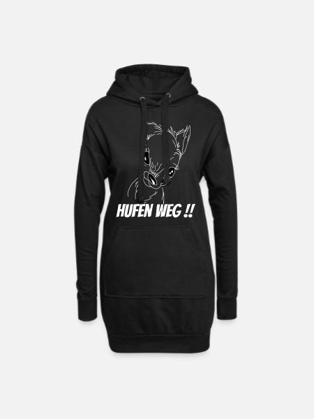 Hufen weg!! - Hoodie-Kleid - Schwarz