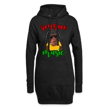 Reggae Musik Affe Geschenk Geschenkidee - Hoodie-Kleid - Schwarz - Vorne