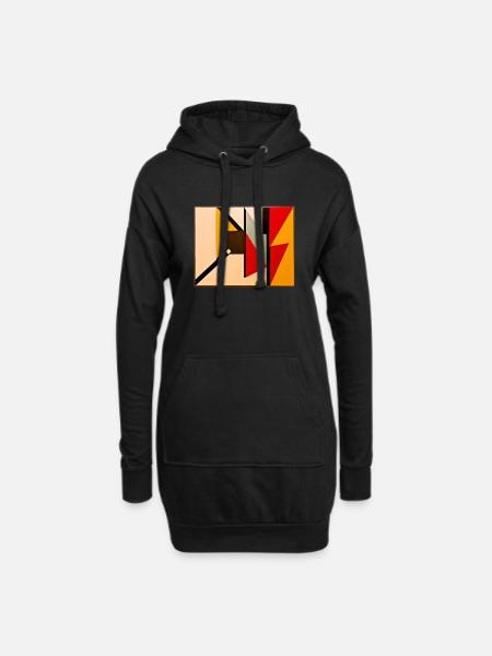 Modern Art - Hoodie-Kleid - Schwarz
