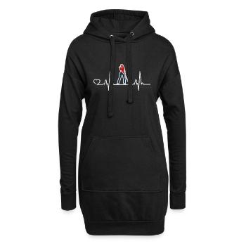 Golf Heartbeat Golfer Cadeau de golfeur de balles de golf - Sweat-shirt à capuche long Femme - noir - Devant