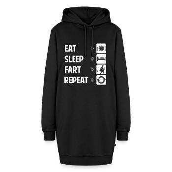 Eat Sleep Fart Reapeat - Lustiges Geschenk Humor - Hoodie-Kleid - Schwarz - Vorne