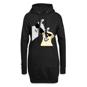 Lama Alpaka Labrador Golden Retriever - Hoodie-Kleid - Schwarz - Vorne