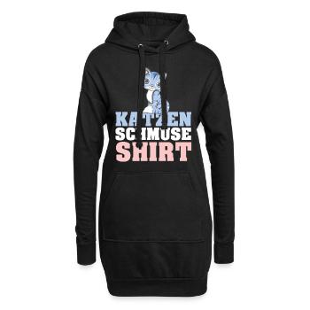 Katzen Schmuse Shirt Katze kuscheln streicheln Kat - Hoodie-Kleid - Schwarz - Vorne