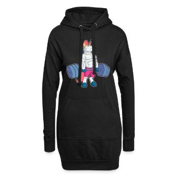 Deadlift Unicorn Fitness Cadeau de Licorne - Sweat-shirt à capuche long Femme - noir - Devant