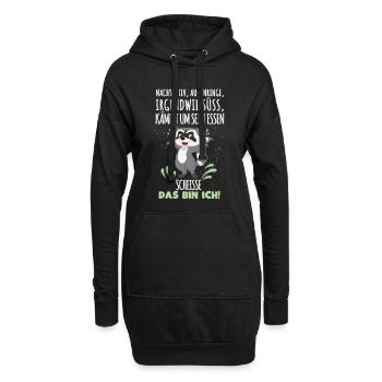 Nachtaktiv, Augenringe, irgendwie süß, kämpft um s - Hoodie-Kleid - Schwarz - Vorne