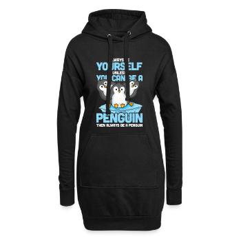 Always Be Yourself Unless You Can Be A Penguin - Sweat-shirt à capuche long Femme - noir - Devant
