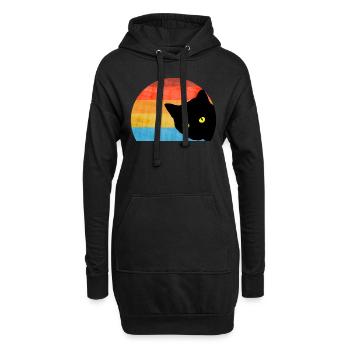 KATZE RETRO - Hoodie-Kleid - Schwarz - Vorne