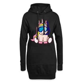 Taucher Einhorn Geschenkidee Geschenk - Sweat-shirt à capuche long Femme - noir - Devant