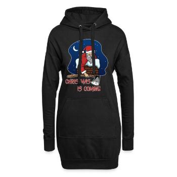 Böser Weihnachtsmann Axt Schornstein Weihnachten - Hoodie-Kleid - Schwarz - Vorne