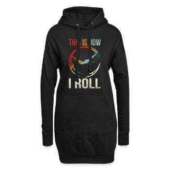 Rhönrad Turnen Rhönrad Fahren Sport Geschenk Idee - Hoodie-Kleid - Schwarz - Vorne