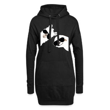 Alpaka lacht mit Faultier Sloth - Hoodie-Kleid - Schwarz - Vorne