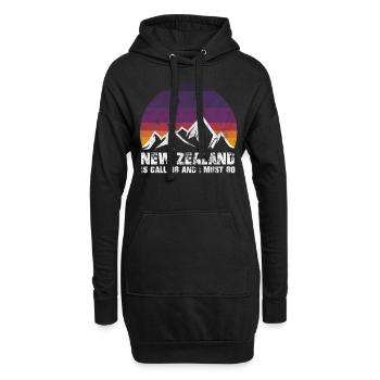 Neuseeland New Zealand IS CALLING AND I MUST GO - Hoodie-Kleid - Schwarz - Vorne