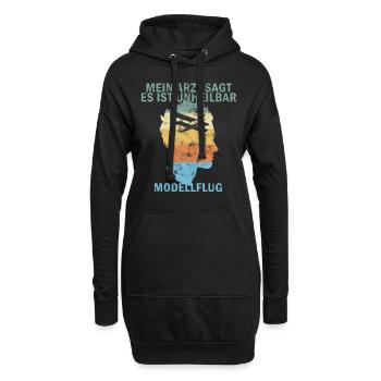 Modellflug Sport Arzt sagt unheilbar Vintage - Hoodie-Kleid - Schwarz - Vorne