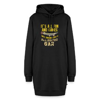 Lustiger Alligator Gar Angeln Süßwasserfisch - Hoodie-Kleid - Schwarz - Vorne