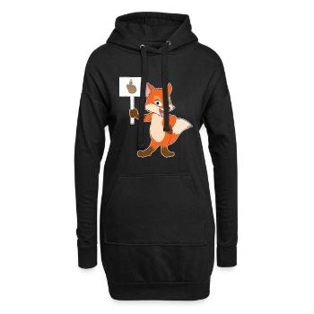 Drôle de forêt de renards Cadeau d'animal mignon - Sweat-shirt à capuche long Femme - noir - Devant