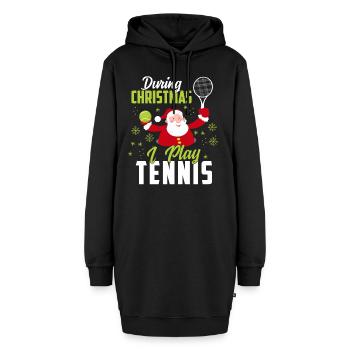 Tennis Père Noël - Sweat-shirt à capuche long Femme - noir - Devant