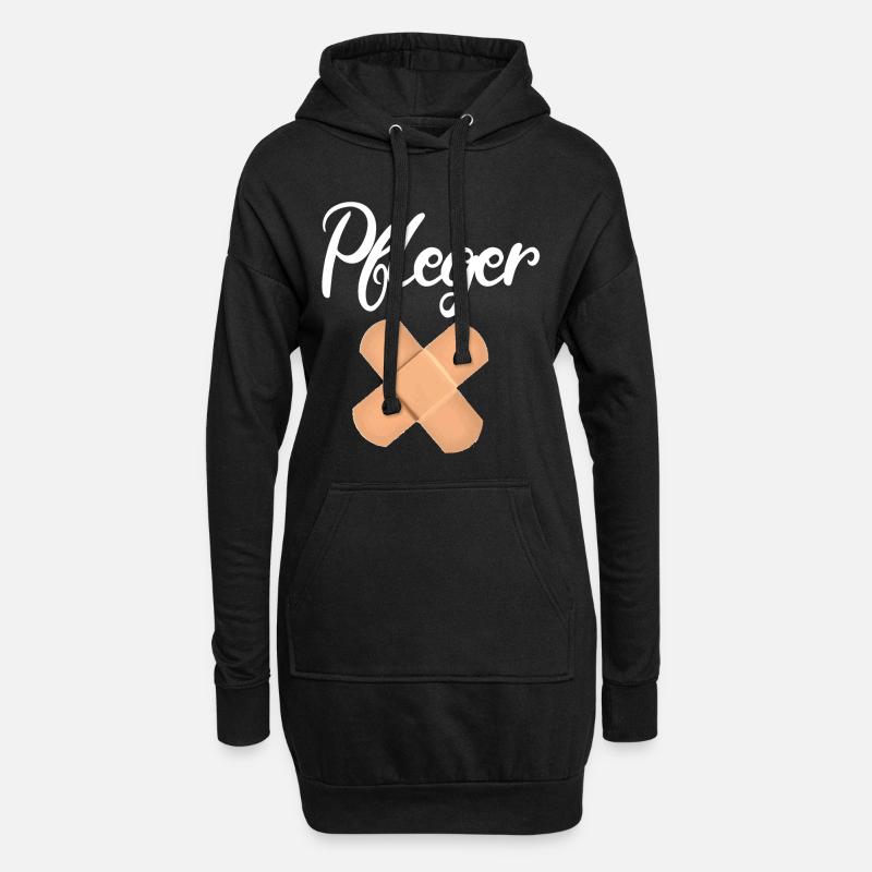 Pfleger - Hoodie-Kleid - Schwarz