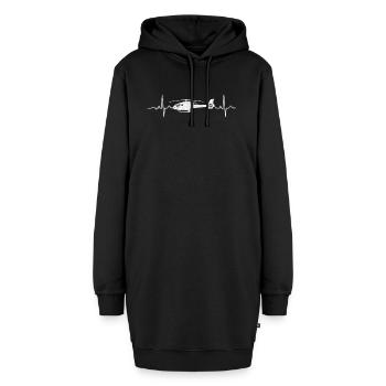 Helikopter Herzschlag - Hoodie-Kleid - Schwarz - Vorne