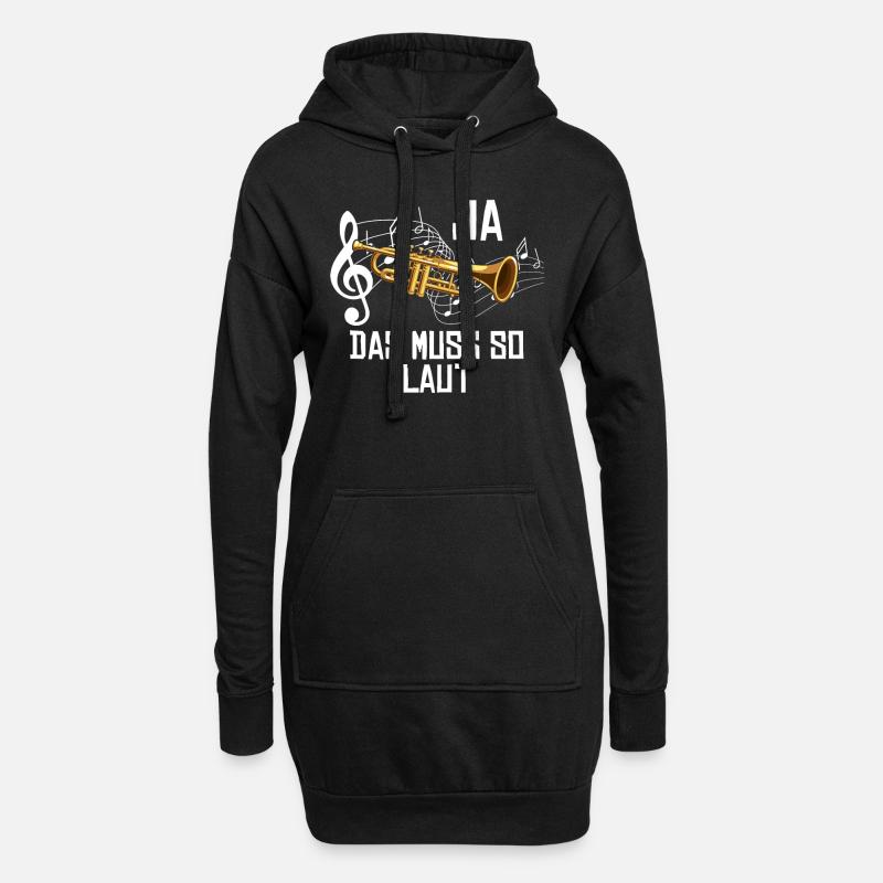 Ja das muss so laut - Hoodie-Kleid - Schwarz