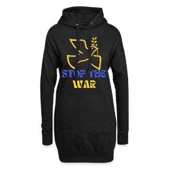 Stop The War Peace Ukraine - Hoodie-Kleid - Schwarz - Vorne