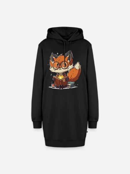 Fox buchen - Hoodie-Kleid - Schwarz