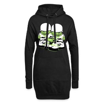 2 freunde team paar soldat tarnmuster krieg armee - Hoodie-Kleid - Schwarz - Vorne