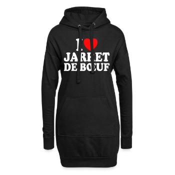 Boucher I Love Jarret De Boeuf - Sweat-shirt à capuche long Femme - noir - Devant
