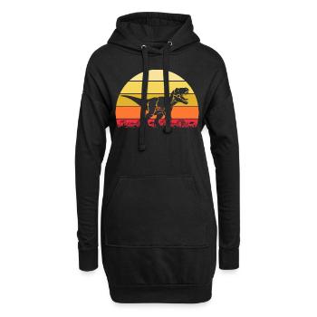Archéologue Dino Tyrannosaure Dinosaure - Sweat-shirt à capuche long Femme - noir - Devant