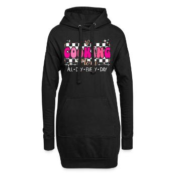 Mère Cheffe Maman Amatrice De Cuisine - Sweat-shirt à capuche long Femme - noir - Devant