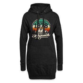 Legenden werden 1978 geboren - Hoodie-Kleid - Schwarz - Vorne