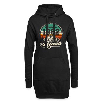 Legenden werden 1962 geboren - Hoodie-Kleid - Schwarz - Vorne