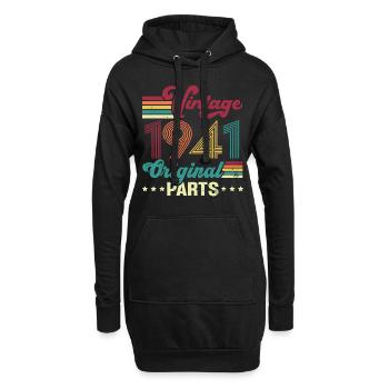 Vintage 1941 Original, Cadeau D'anniversaire - Sweat-shirt à capuche long Femme - noir - Devant