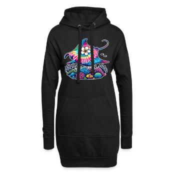 Tie Dye Ray Manta Kreuzfahrt Urlaub 2024 Hawaii - Hoodie-Kleid - Schwarz - Vorne