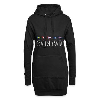SCANDINAVIAN ELKS | Moose Elche Länder Flaggen - Hoodie-Kleid - Schwarz - Vorne