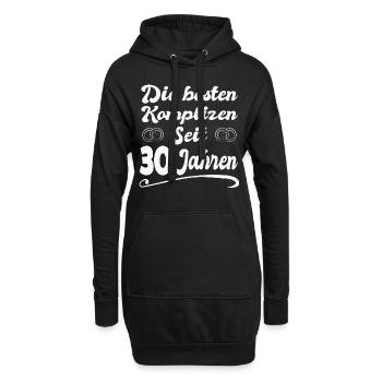 30 Jahre Ehe Ehefrau 30. Hochzeitstag Geschenk - Hoodie-Kleid - Schwarz - Vorne