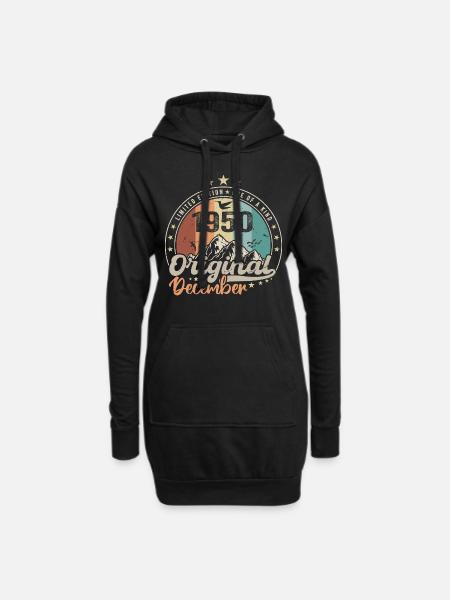 Dezember 1950 Geburtstagsgeschenk - Dezember 1950 - Hoodie-Kleid - Schwarz