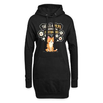 Katze denkt zu sarkastischen Humor - Hoodie-Kleid - Schwarz - Vorne